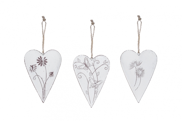 Kovové závěsné srdce Jarní probuzení malé