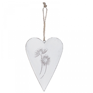 Kovové závěsné srdce Jarní probuzení - pampeliška malé