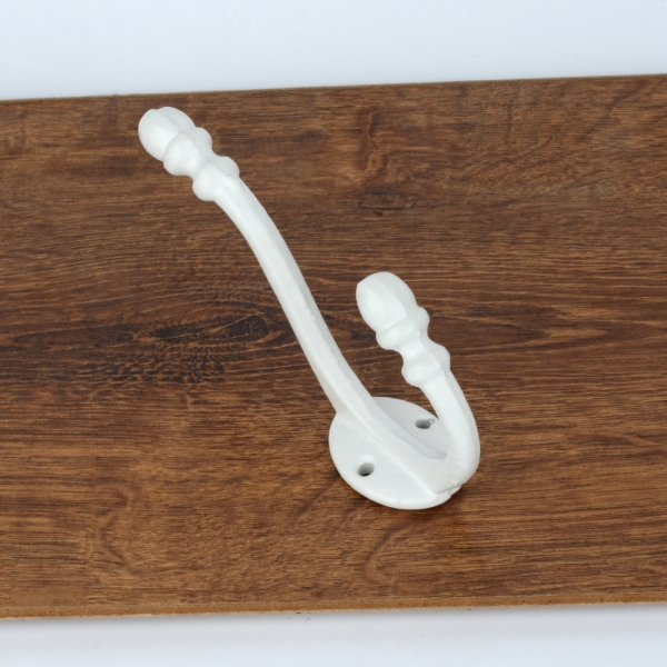 Kovový bílý háček 3x8x12cm