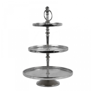 Kovový etažér třípatrový stříbrný cm 33x49