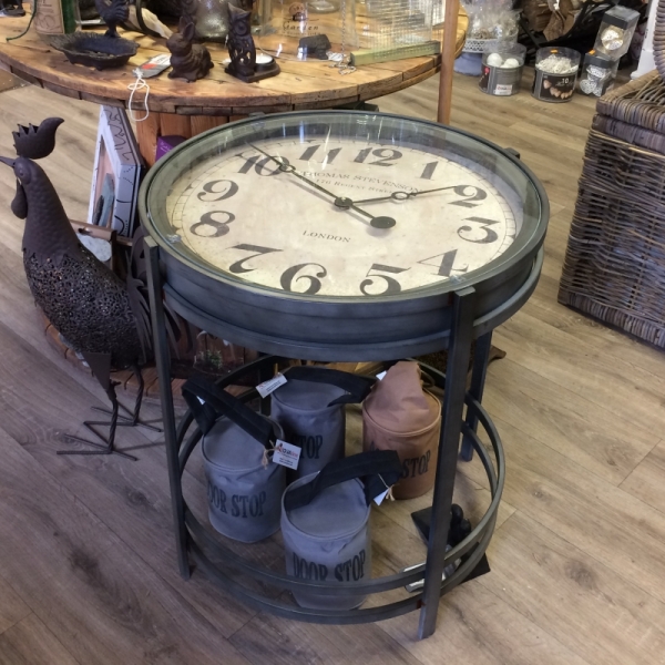 Kovový konferenční stůl hodiny 52×60,7×52cm