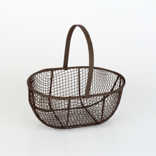 Kovový košík retro hnědý (set 2ks) 11,2/14cm