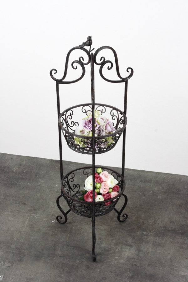 Kovový kulatý stojan na květiny 90 cm