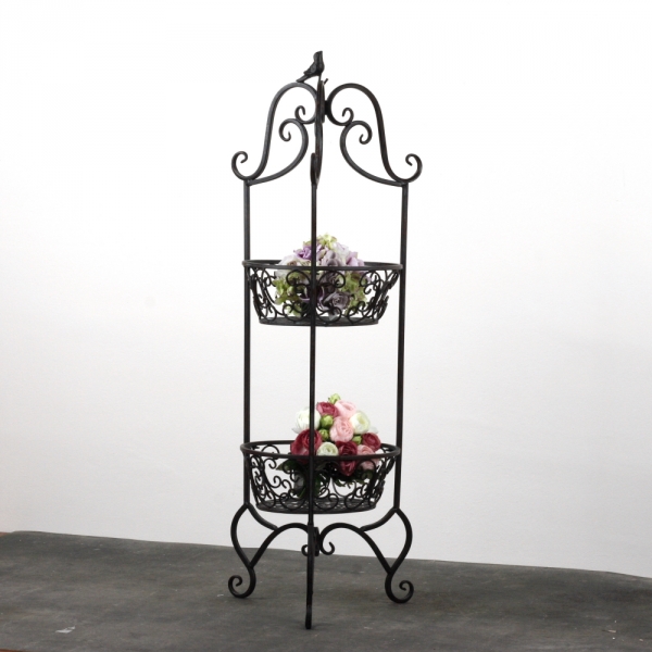 Kovový kulatý stojan na květiny 90 cm