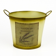 Kovový kyblík levandule 19x16cm