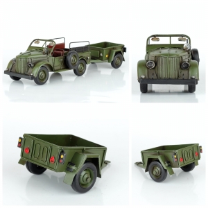 Kovový model auta s přívěsem 36cm