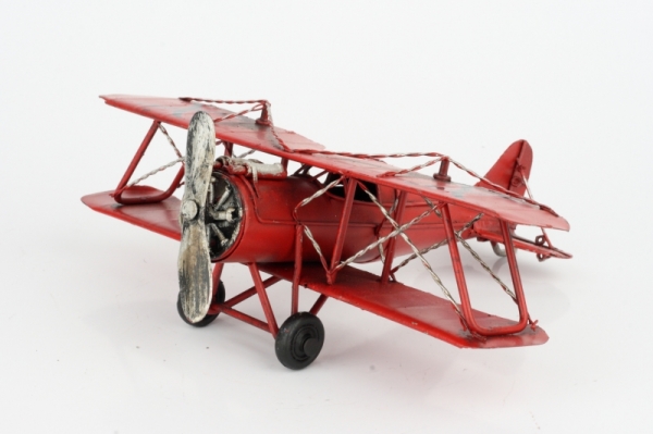 Kovový model červeného letadla 19cm