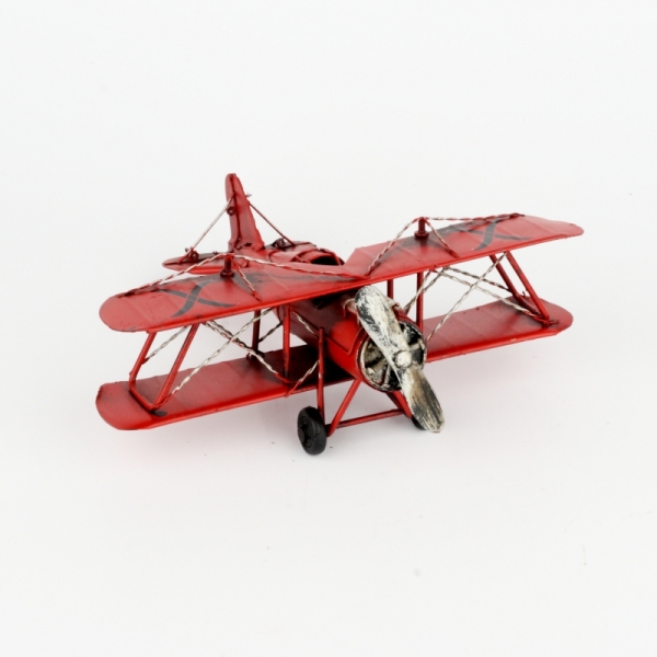 Kovový model červeného letadla 19cm