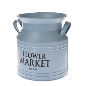 Kovový obal na květináč modrý 23x23x20cm