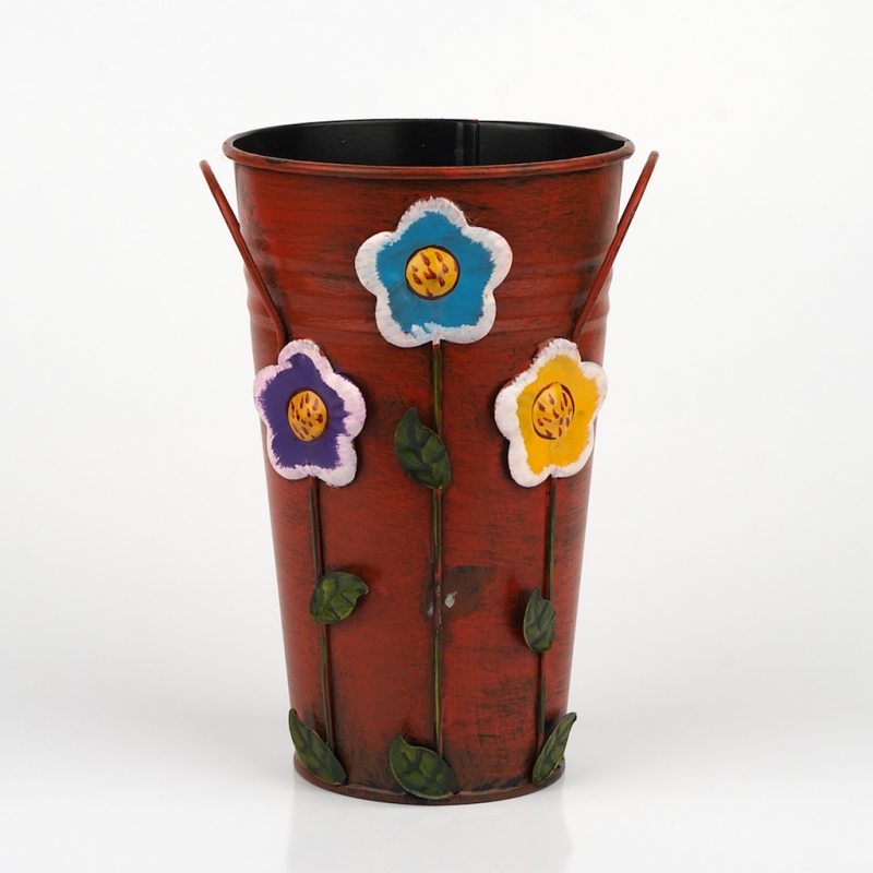 Kovový obal váza kytka 13x17cm