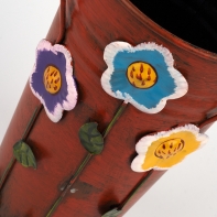 Kovový obal váza kytka 13x17cm