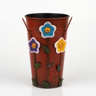 Kovový obal váza kytka 13x17cm