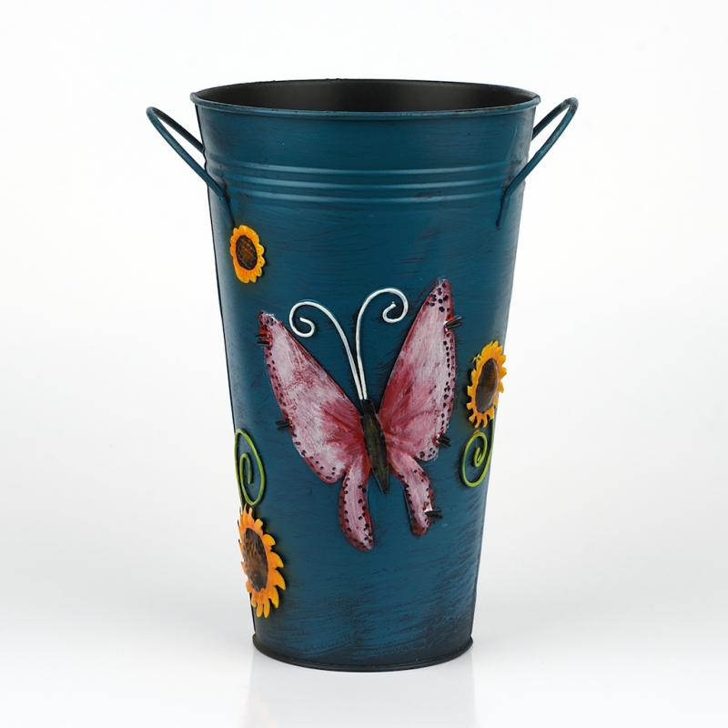 Kovový obal váza motýl velká 27x19cm