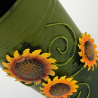 Kovový obal váza slunečnice 17x12cm