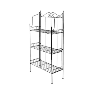 Kovový regál - 3 police 55,5 x 25,5 x 109,6 cm černý