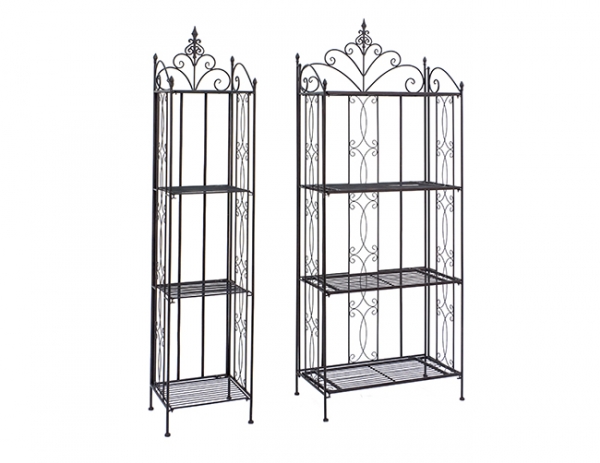 Kovový regál na květiny 4 police 162x35x30cm