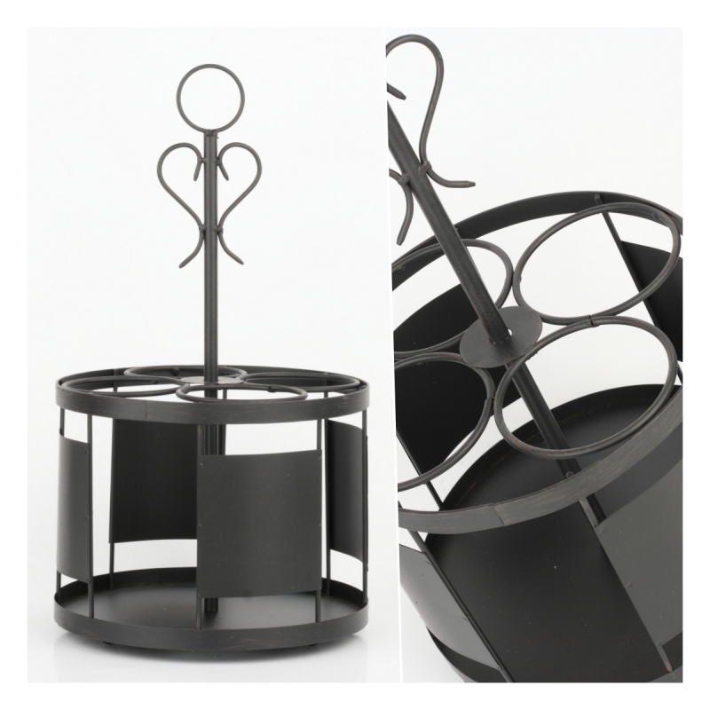 Kovový stojan na 4 lahve vína 40cm