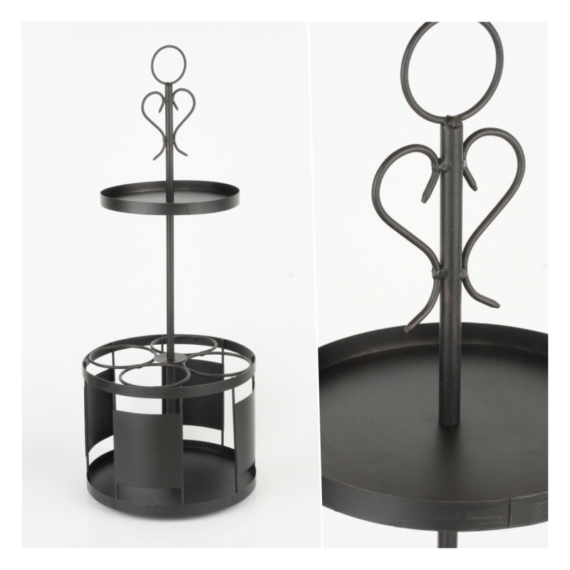 Kovový stojan na 4 lahve vína 60cm