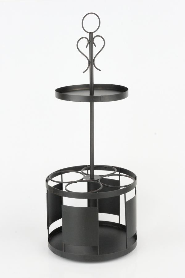 Kovový stojan na 4 lahve vína 60cm