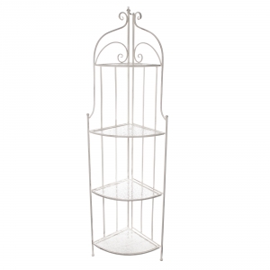 Kovový stojan na květiny rohový béžový