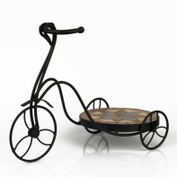 Kovový stojan na květiny tříkolka 44x21x31,5cm