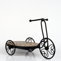 Kovový stojan na květiny tříkolka 46x27x23