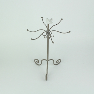 Kovový stojan na šperky s ptáčkem 22×38,5×22cm