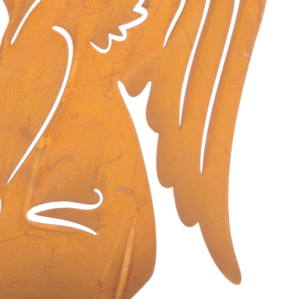 Kovový svícen anděl rezavý