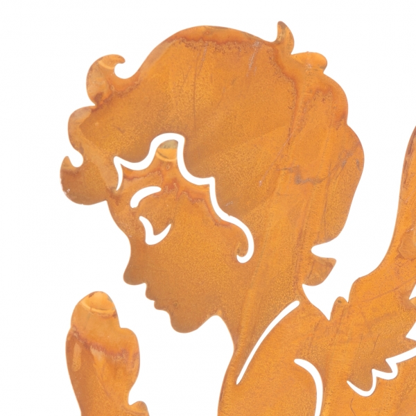 Kovový svícen anděl rezavý