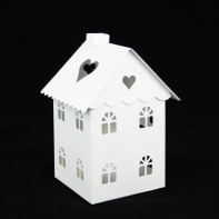 Kovový svícen domeček 10x14,5x9,6cm