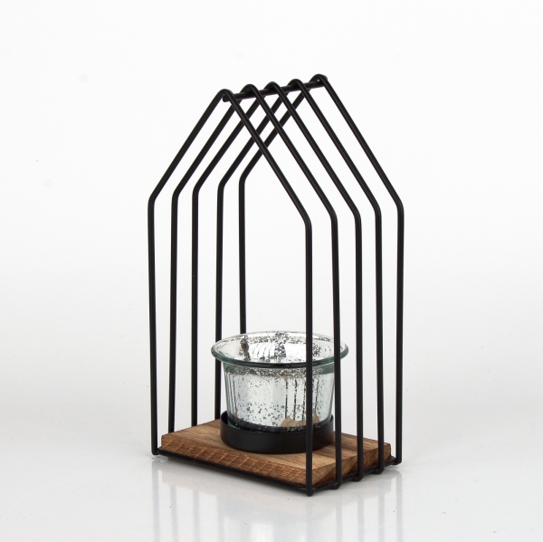 Kovový svícen domek menší