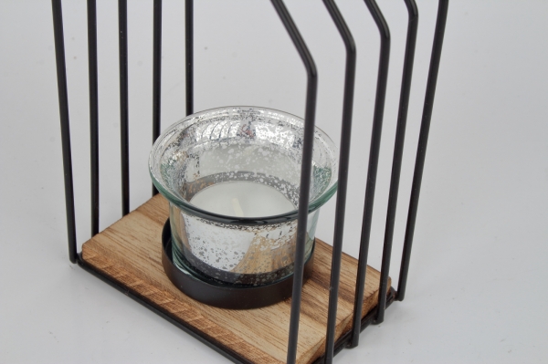 Kovový svícen domek menší