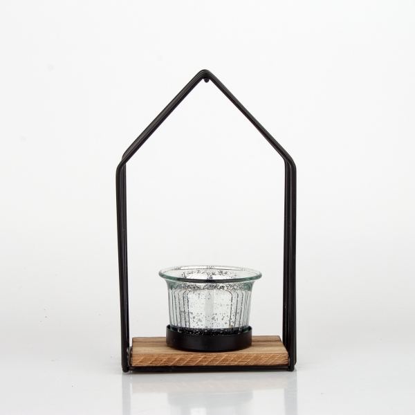 Kovový svícen domek menší