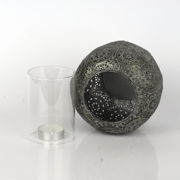 Kovový svícen koule 13,5cm