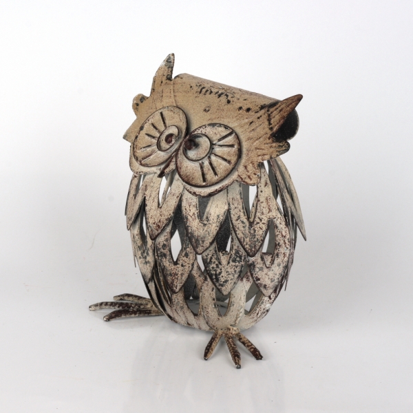 kovový svícen sova moudrosti 21x16x26cm