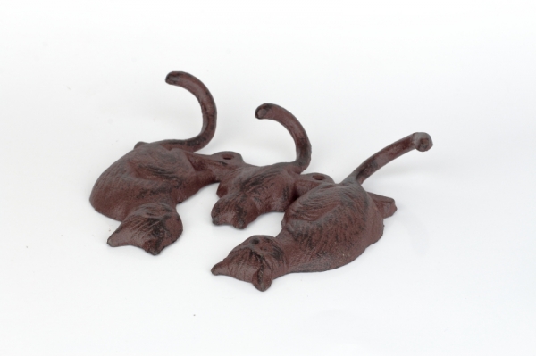 Kovový věšák na zeď 3 kočky