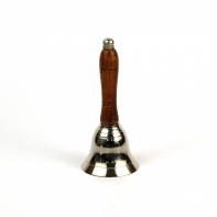 Kovový zvonek s dřevěným držátkem