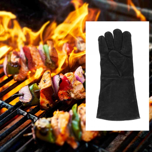 Kožené rukavice na grilování