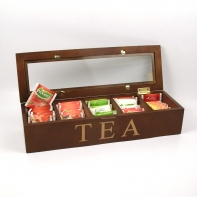 Krabička na čaj prosklená 38x12x8,3cm