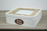 Krabička na čaj s fotorámečkem 20,5x20,5cm