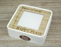 Krabička na čaj s fotorámečkem 20,5x20,5cm