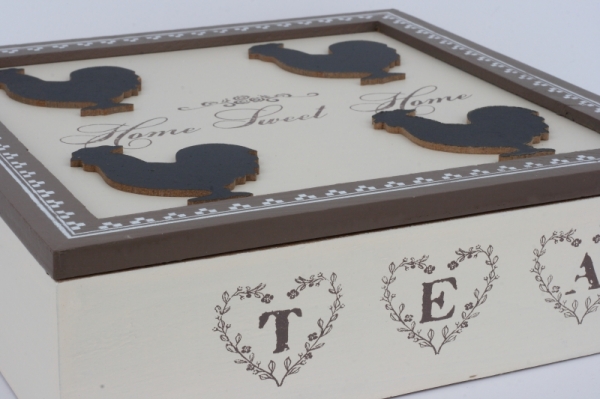 Krabička na čaj s kohoutem 24x24cm