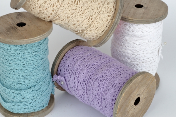 Krajka na špulce krémová 1,5m