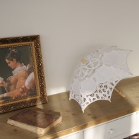 Krajkovaný slunečník bílý 45cm