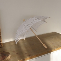 Krajkovaný slunečník bílý 45cm