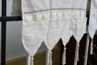 Krátká záclona do kuchyně srdce 60x60cm