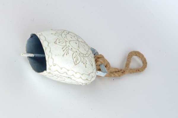 Kravský zvon pro štěstí bílý 23/10cm