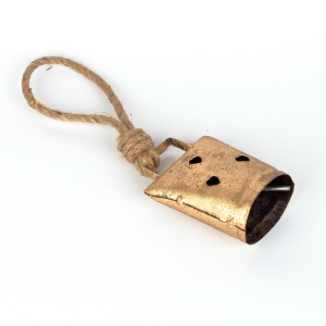 Kravský zvon se srdíčky kov 12cm