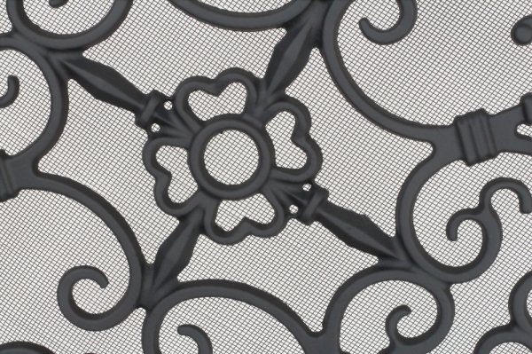 Krbová clona ozdobná černá 61x20,5x59cm