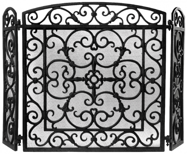 Krbová clona ozdobná černá 61x20,5x59cm